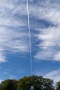 03 飛行機雲が長く、空を貫きました。Panasonic LUMIX GX7　Panasonic G VARIO HD 14-140mm