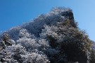 04 橋立鍾乳洞上の岩も雪を纏った木々で覆われていました。Canon EOS 5D Mark IV　Canon EF70〜200mmF4