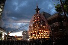 02 夕暮れの空に浮かび上がる笠鉾の勇姿、今回の特別公開で一番感動的なシーンでした。Canon EOS 5D Mark IV　Canon EF24〜105mmF4